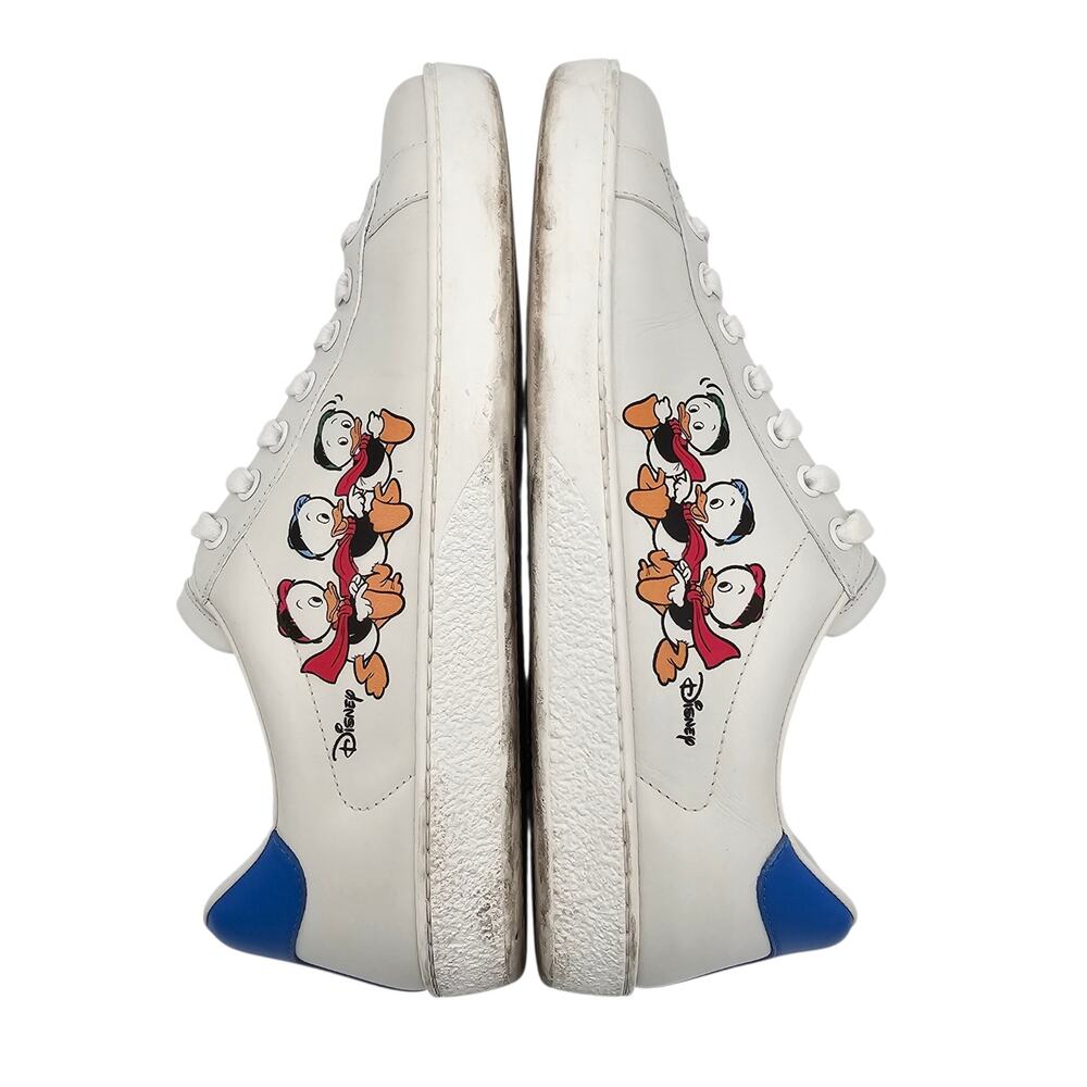 Gucci Ace Sneaker Disney Ducks Blue White Leather Low Top Lace Up Size 39 US 9 - Picture 6 of 12